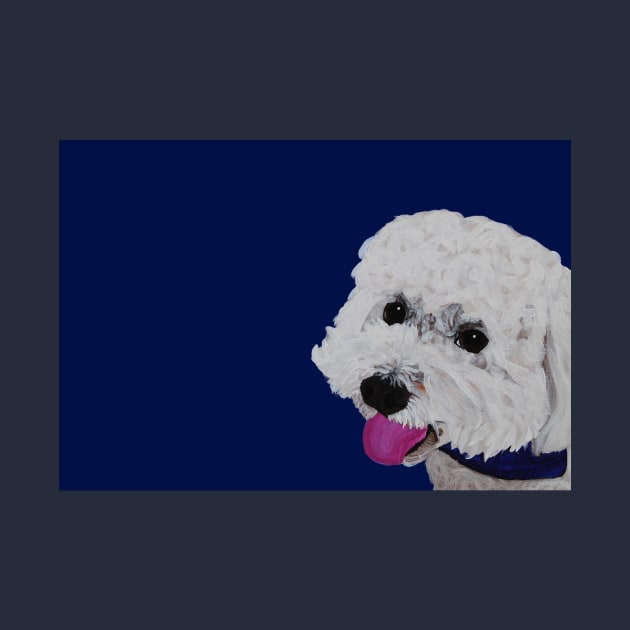 Finn the Bichon Frise Navy Blue by AmandaAAnthony