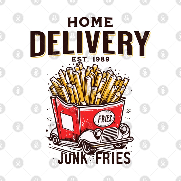 Print Design Vintage junk fries, retro design funny by Casually Fashion Store