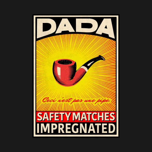 Dada Retro Matchbox Label The Pipe by Peadro