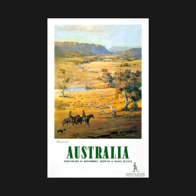 Vintage Travel Poster Australia Pastoral by vintagetreasure