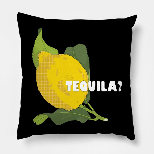 Yellow Lemon: Tequila Edition Pillow by Crafting Yellow