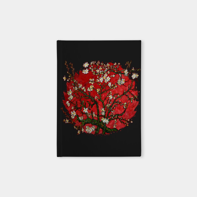 Van gogh abstract Daisy with red Background