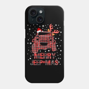 Merry Jeepmas Buffalo Plaid Christmas Jeep TShirt Gift Phone Case