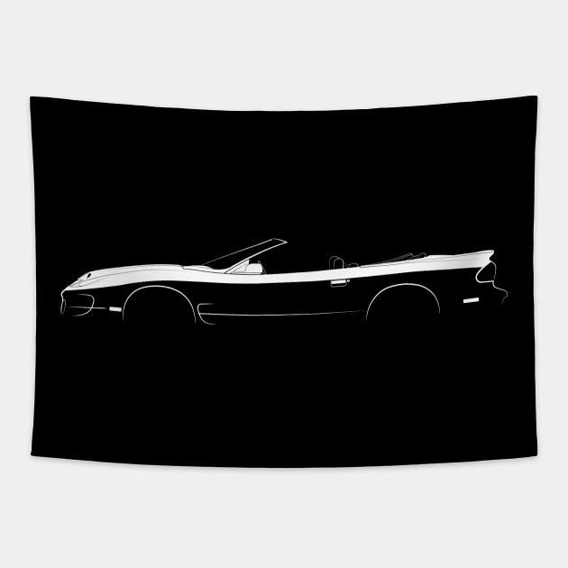 Pontiac Firebird Trans Am WS6 Ram Air Collector Edition Convertible (2002) Silhouette Tapestry by Car-Silhouettes