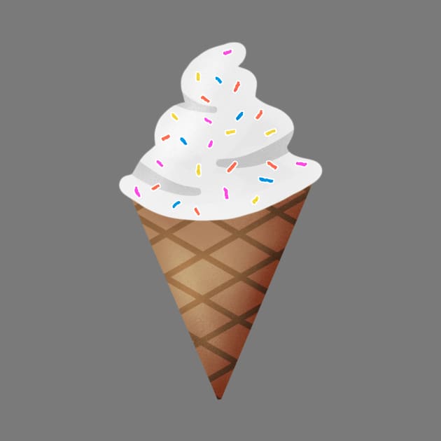 Vanilla Ice Cream With Sprinkles by Kelly Louise Art