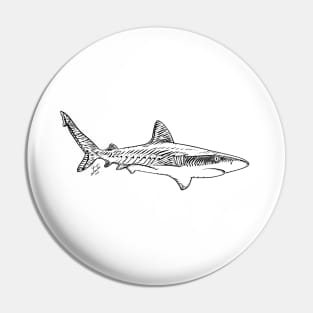 SHARK in black and white Pin