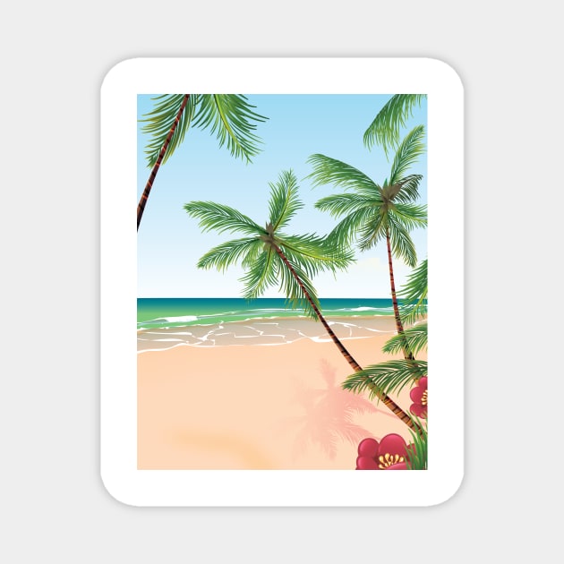 Tropical Beach Magnet by nickemporium1