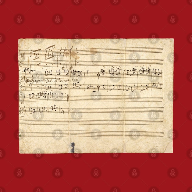 Mozart | Original manuscript | First musical composition | 3 of 4 by Musical design