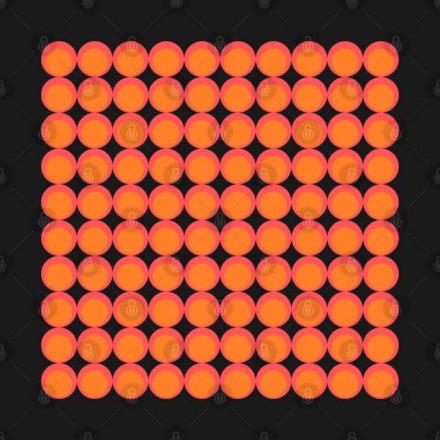 pop art pattern - toned orange and red pink circles by stephenignacio