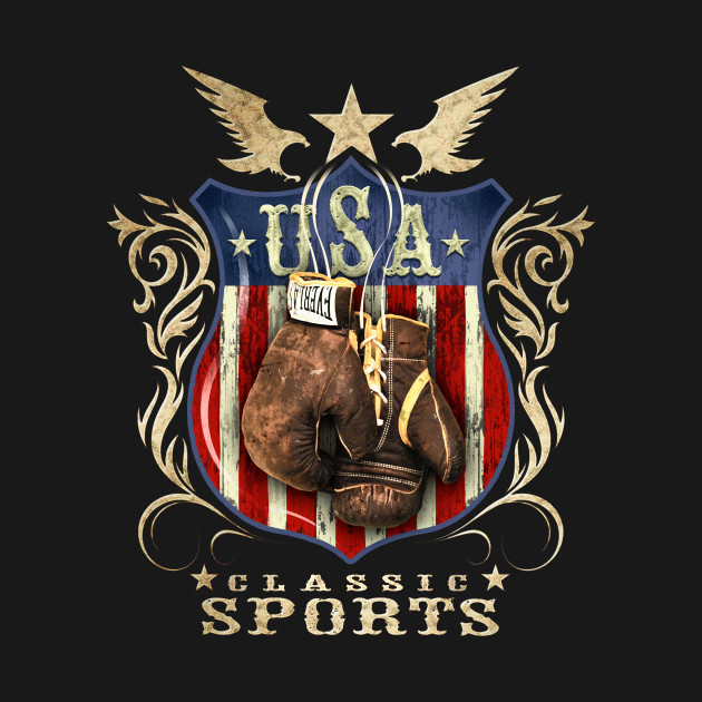 USA Classic vintage Boxing sports logo. Boxing Gloves TShirt TeePublic
