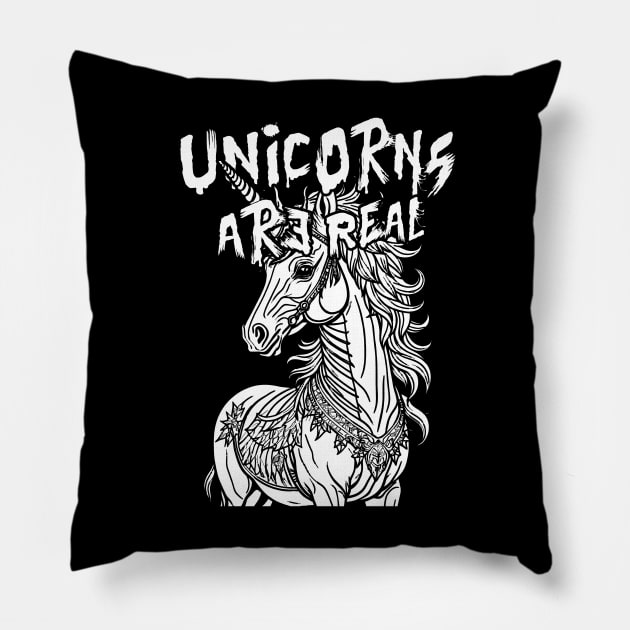 Unicorns Are Real Pillow by DeathAnarchy