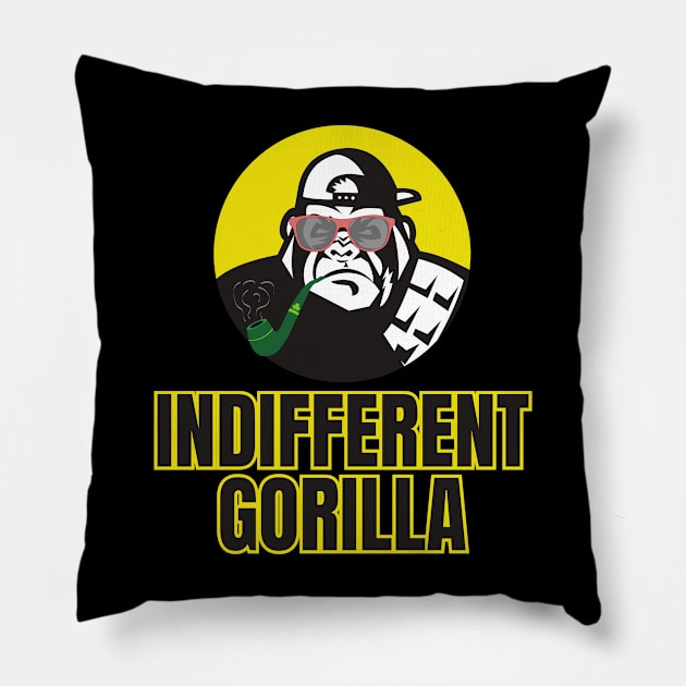 Indifferent Gorilla Pillow by Spatski