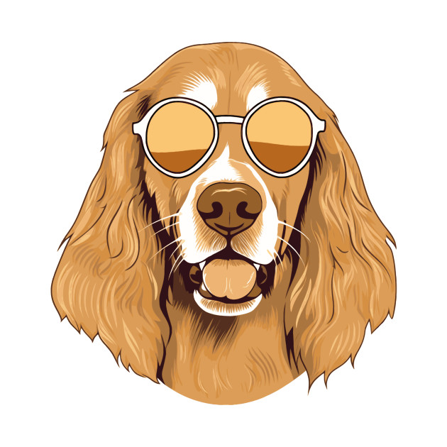 Golden Summer dog in sunglasses, golden retriever by maasPat