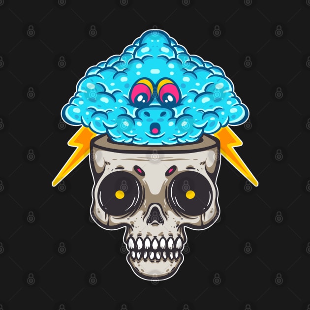 skull and storm cartoon by Behold Design Supply