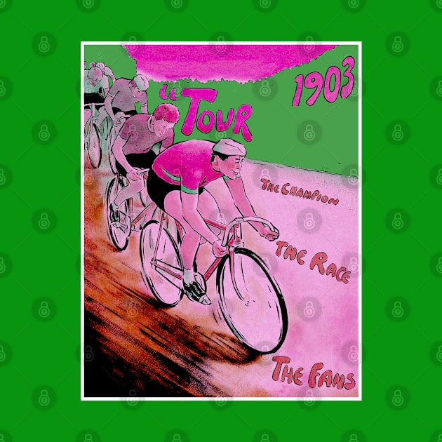 Le Tour Vintage 1903 Competing Bicycle Racing Poster Print by posterbobs