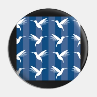 Hummingbirds classic blue stripes Pin