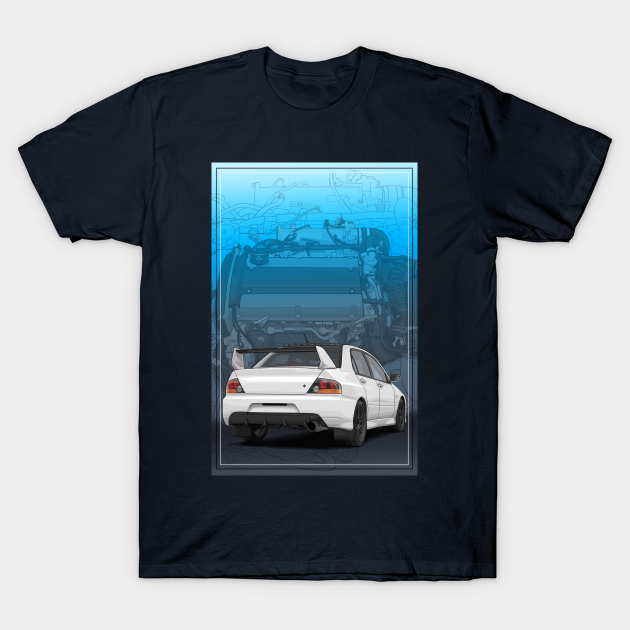 Discover Evo 9 Illustration with 4G63 engine - Evo - T-Shirt