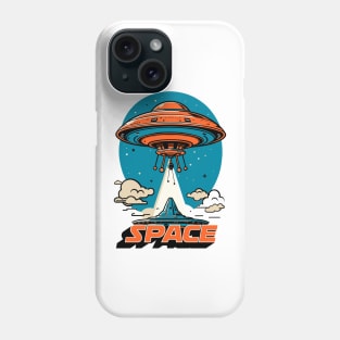 Vintage UFO Design Phone Case