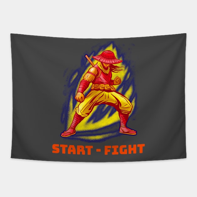 Start Fight Martial Arts Warrior T-shirts Apparel Mug Notebook Gift Sticker Tapestry by Eemwal Design