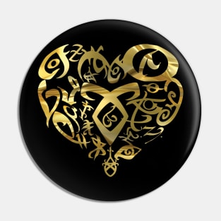 Shadowhunters rune / The mortal instruments - heart rune (liquid gold) - Parabatai - Mundane gift idea Pin