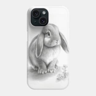 Cute Lop Eared Bunny Rabbit Sketch Phone Case