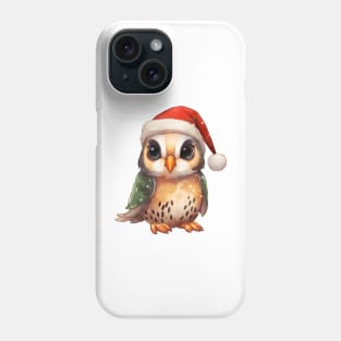 American Kestrel in Santa Hat Phone Case