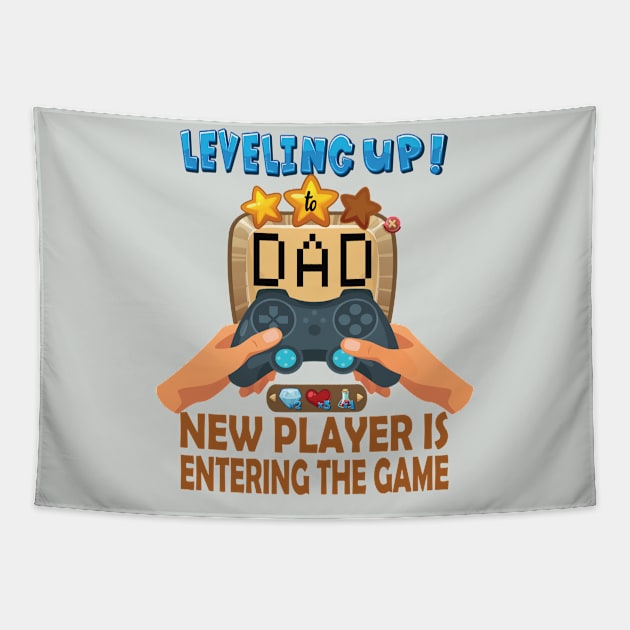 leveling up to dad ..New Player is entering the game father's day gift Tapestry by DODG99