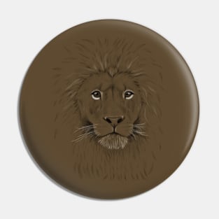 Black and White Lion Pin