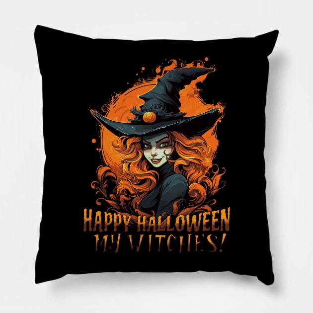 My Witches! Pillow by Atomic Blizzard