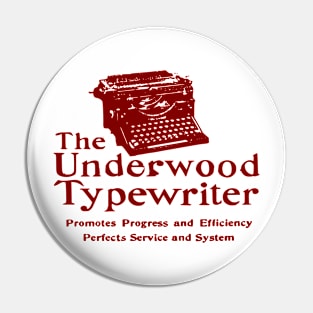 Old Ad Underwood Manual Typewriter Vintage Maroon Pin