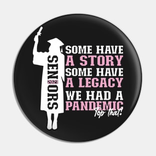 Pandemic Graduation | White And Pink Text Funny Graduation Pin