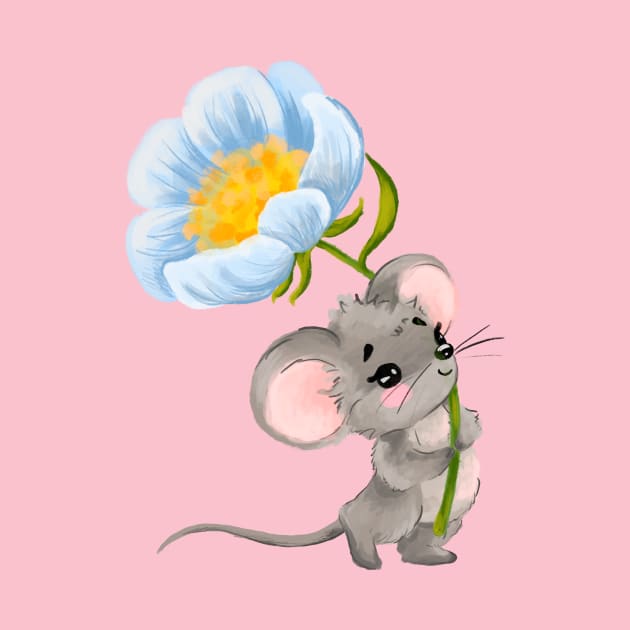 A mouse with a flower by pimkie