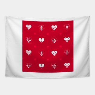 Valentines Day Hearts- Red Tapestry