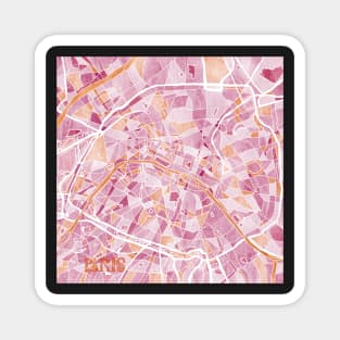 Paris Map in Pink & Orange Magnet