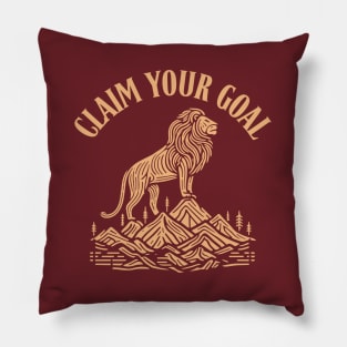 "Peak Dominance" Lion and Goal Achievement Pillow