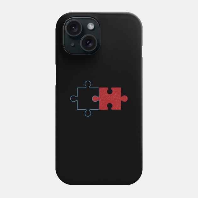 Puzzle us - Red piece Phone Case by Scrabbly Doodles