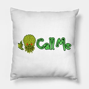 Pixel Cthulhu Call Me Top Left Pillow