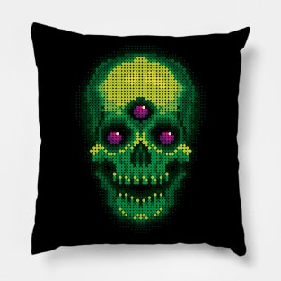 Fuse Bead Visionary Skull - Green Pillow