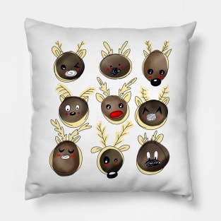 Nine Reindeer Pillow