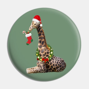 Christmas  Giraffe Pin