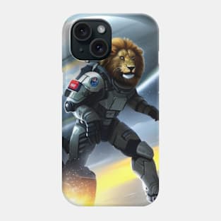 Ilustracion Leon espacial hecho por una I.A. Phone Case