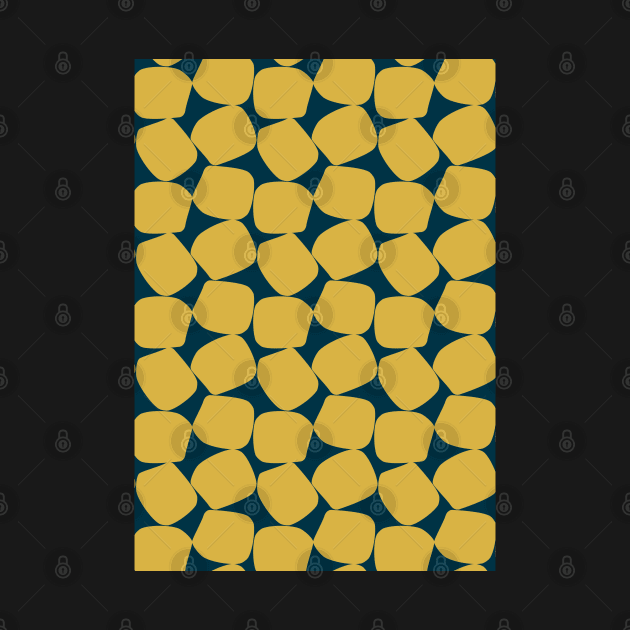 Bold Geometric Pattern 2 in Navy Blue and Mustard Yellow by tramasdesign