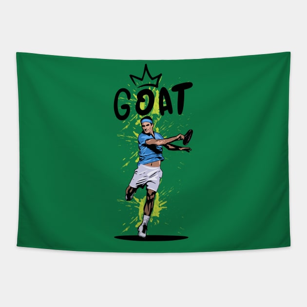 Roger Federer GOAT Tapestry by slawisa