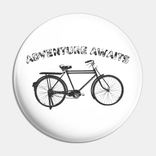 Adventure Awaits - Distressed Bicycle Pin