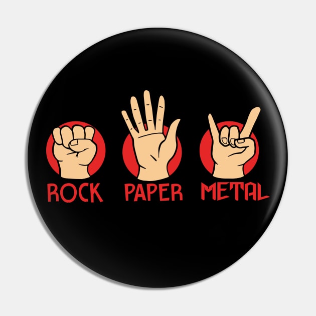 Rock paper metal Pin by VinagreShop