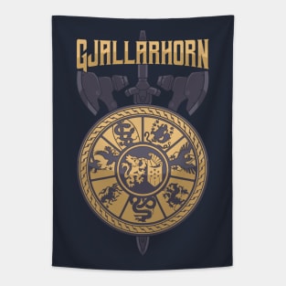 gjallarhorn shield and sword Tapestry