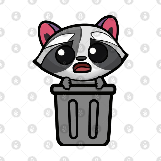 Kawaii Cute Raccoon in Garbage Trash by kawaii creatures