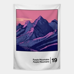 Purple Mountains - Minimalist Illustration Artwork Tapestry