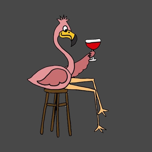 Flamingo Drinking Beer by Manafff