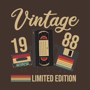 Disc Video Cassette 1988 Vintage Birthday T-Shirt